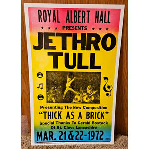 Vintage 1972 Poster - Concert Poster Royal Albert Hall - Jethro Tull